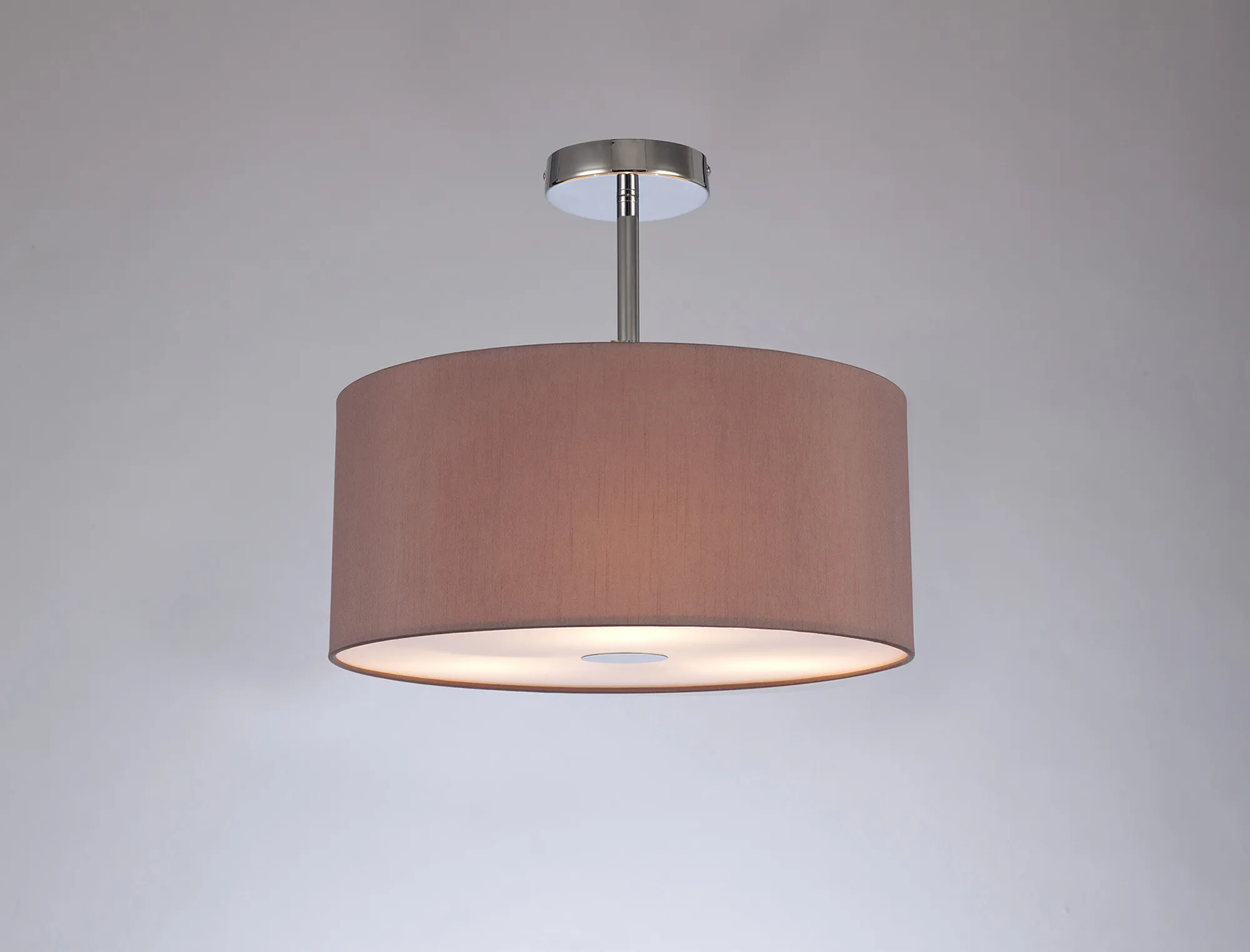 Baymont 40cm Semi Flush 3 Light Polished Chrome, Taupe/Halo Gold, Frosted Diffuser DK0321  Deco Baymont CH TA